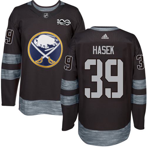 Adidas Sabres #39 Dominik Hasek Black 1917-100th Anniversary Stitched NHL Jersey